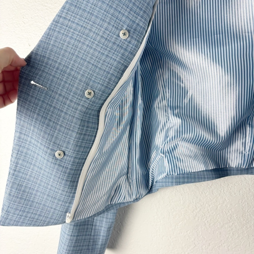 Veronica Beard Diego Double Breasted Dickey Jacket Blazer Plaid Blue Size 4 - Picture 5 of 6